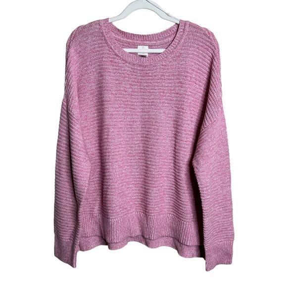 Joie Pink Marled Knit Sweater size XL NWOT long sleeved button side accents - Picture 1 of 6